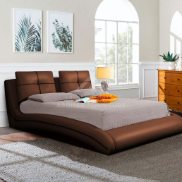 Adler Curved Designer Bed Brown