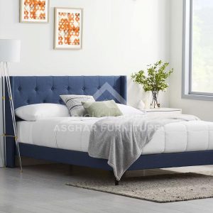Afro Tufted Platform Bed Blue