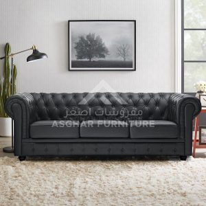Deluxe Prime Sofa Set Three Seater Black