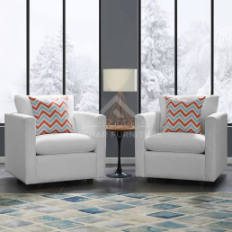 Harper Upholstered Arm Chair Set Of 2 White