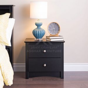 Keres Dark Bedside Table Black