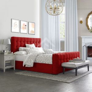 Leander Solid Bed Red