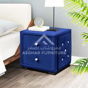 Odina Lux Bedside Table Blue