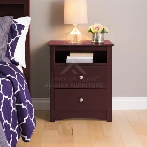 Onyx Top Bedside Table Maroon