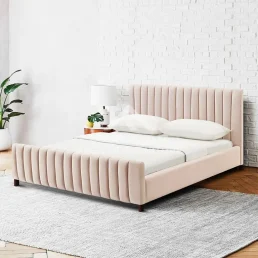 upholstered bed cream