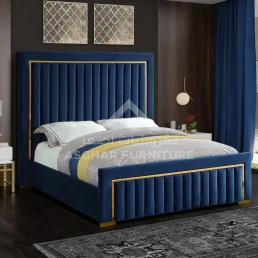 velvet bed blue