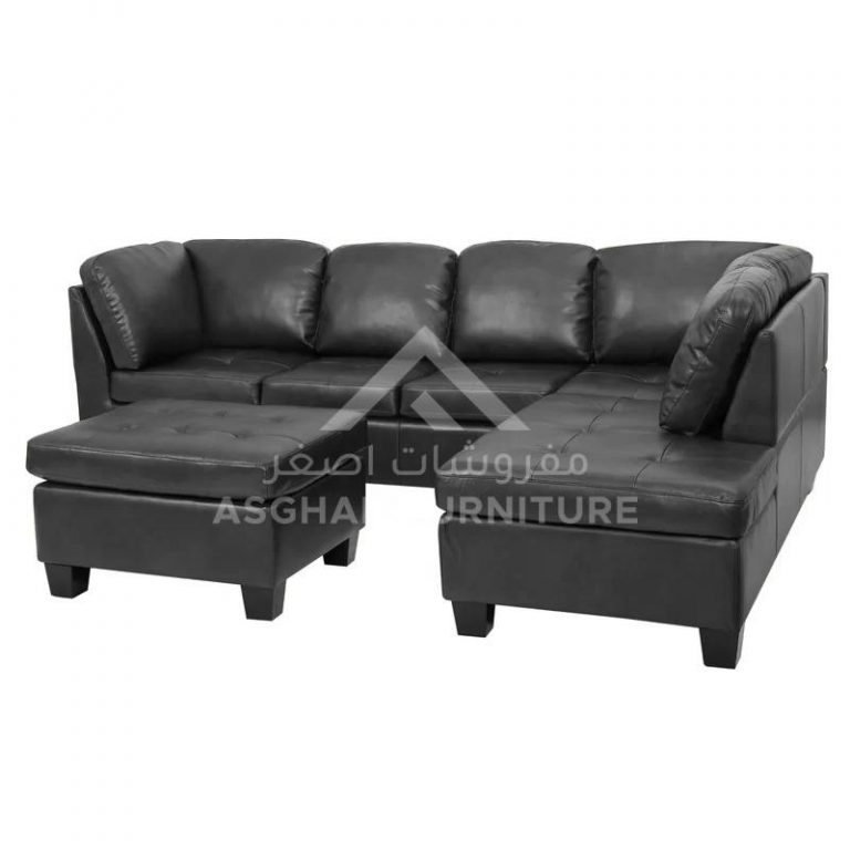 Black and white store sectional sofa