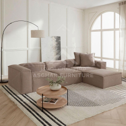 posh 4 seater modular sofa light brown