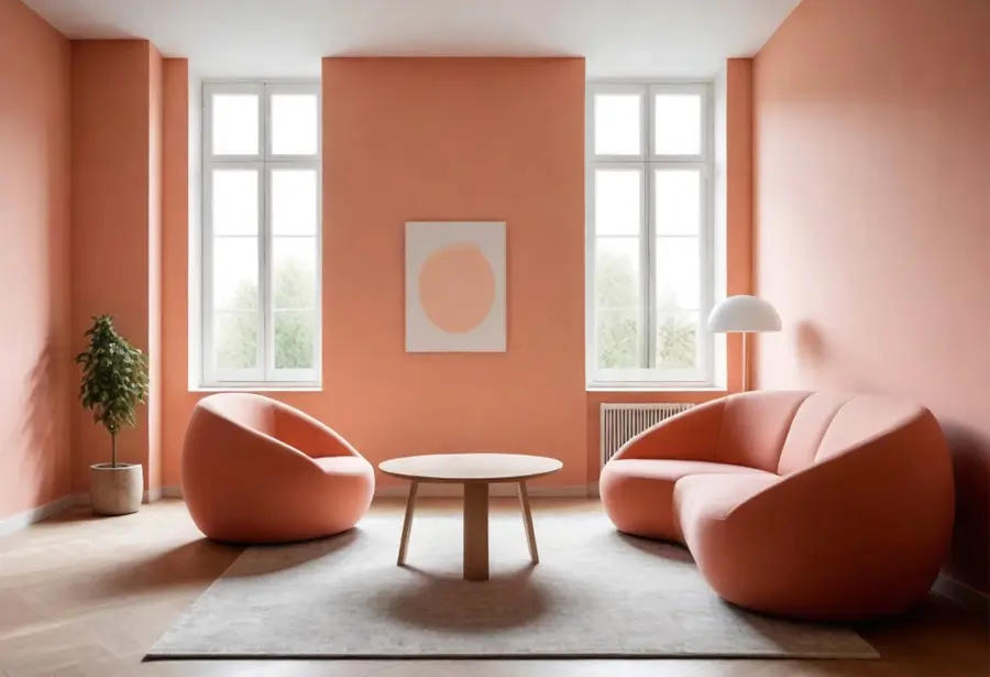 orange theme living room sets