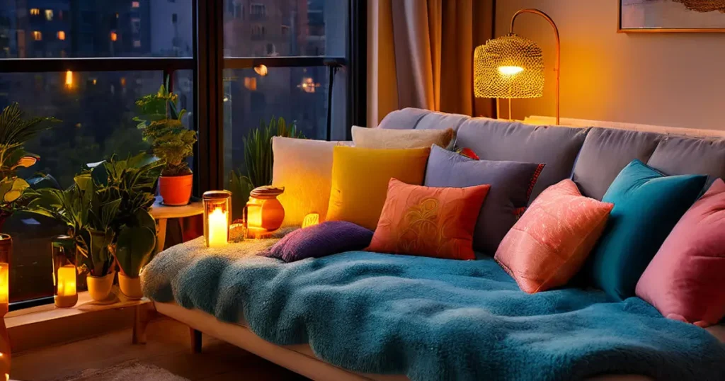 sofa with lights