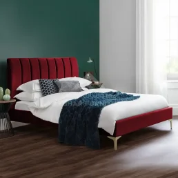 croft tufted bed Red