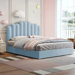 leather bed Blue