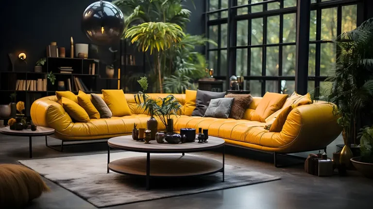 sofa sets yellow colour
