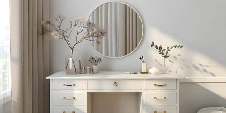 white themed dressing table asgharfurniture