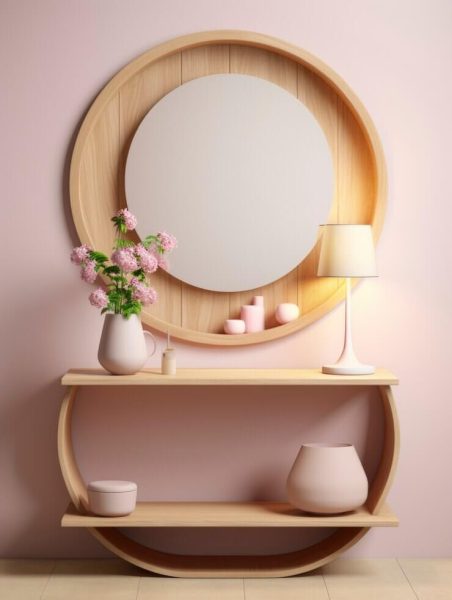 modern living room mirror with stand